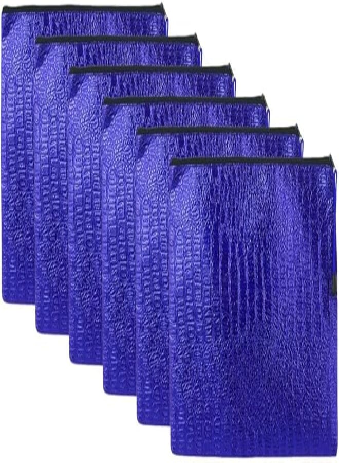 3A S-1005 Fabric Paper Binder with Zipper 25 * 32 cm 6 Pieces - Blue